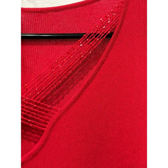 Studio V By Versailles Womens Red Sweater V Neck Size L - Picture 4 of 8